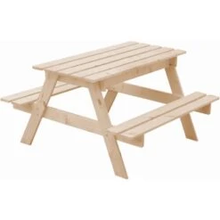 Timbela Kindersitzgarnitur Holz M010-1 Mit Staufach -Garten & Außenbereich 060827950792 11023400 S 03