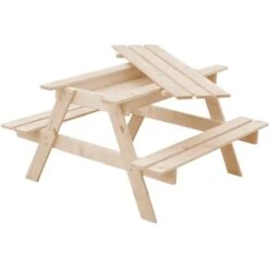Timbela Kindersitzgarnitur Holz M010-1 Mit Staufach -Garten & Außenbereich 060827950792 11023400 S 04