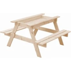 Timbela Kindersitzgarnitur Holz M010-1 Mit Staufach -Garten & Außenbereich 060827950792 11023400 S 05