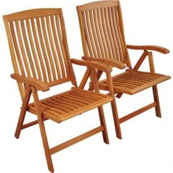 Indoba® Hochlehner Sun Flair Holz Natur Mit Armlehnen 2er Set FSC®
