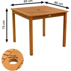 Indoba® Gartenmöbel-Set 5-teilig Lotus Tisch Quadratisch FSC® -Garten & Außenbereich 106841 11001300 12