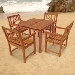 Indoba® Gartenmöbel-Set 5-teilig Lotus Tisch Quadratisch FSC® -Garten & Außenbereich 106841 11001300 6