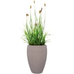 Scheurich Pflanzgefäß Lineo High Ø 39 Cm Taupe Granit -Garten & Außenbereich 1178821 4357 283 54 3