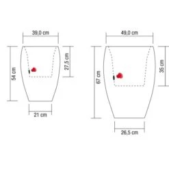 Scheurich Pflanzgefäß Lineo High Ø 39 Cm Taupe Granit -Garten & Außenbereich 1178839 4357 283 65 9