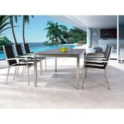 Gartenmöbel-Gruppe Marbella 7-tlg. Edelstahl/Schwarz -Garten & Außenbereich 132287 3271 6