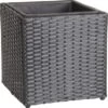 Gartenfreude Pflanzkübel Polyrattan 28 Cm X 28 Cm X 28 Cm Schwarz -Garten & Außenbereich 159875 4655