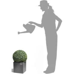 Gartenfreude Pflanzkübel Polyrattan 28 Cm X 28 Cm Grau -Garten & Außenbereich 159876 4655 4