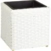 Gartenfreude Pflanzkübel Polyrattan 28 Cm X 28 Cm X 28 Cm Weiß -Garten & Außenbereich 159887 4655