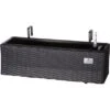 Gartenfreude Balkonkasten Polyrattan Eckig 60 Cm X 19 Cm Anthrazit -Garten & Außenbereich 159915 4655
