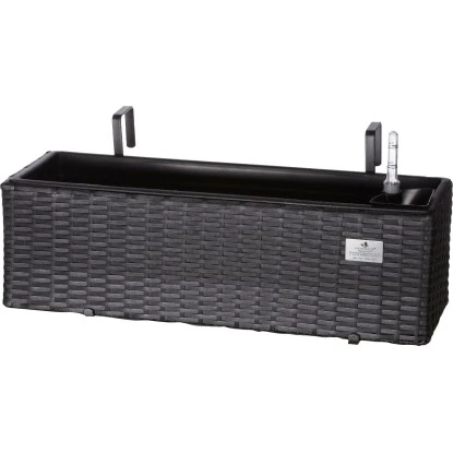 Gartenfreude Balkonkasten Polyrattan Eckig 60 Cm X 19 Cm Anthrazit 3 Gartenfreude Balkonkasten Polyrattan Eckig 60 Cm X 19 Cm Anthrazit