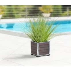 Gartenfreude Pflanzgefäß WPC Eckig 26 Cm X 26 Cm Braun -Garten & Außenbereich 160309 4655 pt01