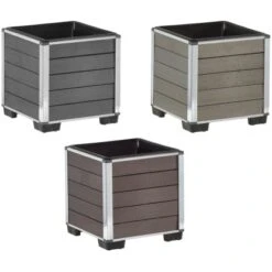 Gartenfreude Pflanzgefäß WPC Eckig 26 Cm X 26 Cm Braun -Garten & Außenbereich 160309 4655 pt03