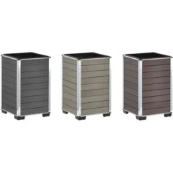 Gartenfreude Pflanzgefäß WPC Eckig27 Cm X 27 Cm X 44 Cm Braun -Garten & Außenbereich 160320 4655 pt03