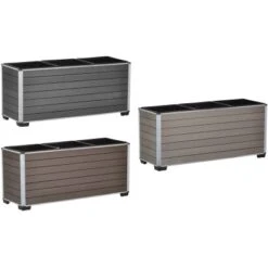 Gartenfreude Pflanzgefäß WPC Eckig 79 Cm X 27 Cm Anthrazit -Garten & Außenbereich 160322 4655 pt03