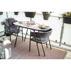 Balkonmöbel-Set Destin 3-teilig Stahl Grau -Garten & Außenbereich 209149 3299 4