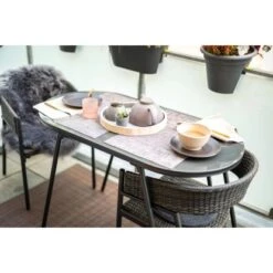 Balkonmöbel-Set Destin 3-teilig Stahl Grau -Garten & Außenbereich 209149 3299 5