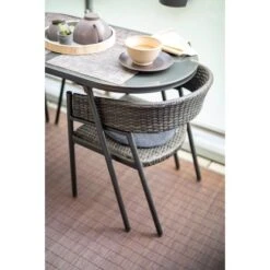 Balkonmöbel-Set Destin 3-teilig Stahl Grau -Garten & Außenbereich 209149 3299 6