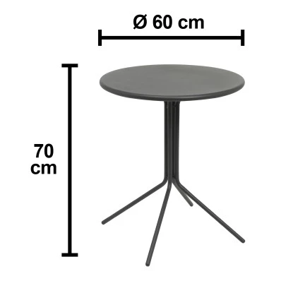 Gartentisch Waco Rund Ø 60 Cm Schwarz 4 Gartentisch Waco Rund Ø 60 Cm Schwarz – Bild 2