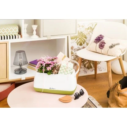 Lechuza Pflanzgefäß Yula Pflanztasche 38 Cm X 17 Cm X 33 Cm Weiß-Grün 6 Lechuza Pflanzgefäß Yula Pflanztasche 38 Cm X 17 Cm X 33 Cm Weiß-Grün – Bild 4