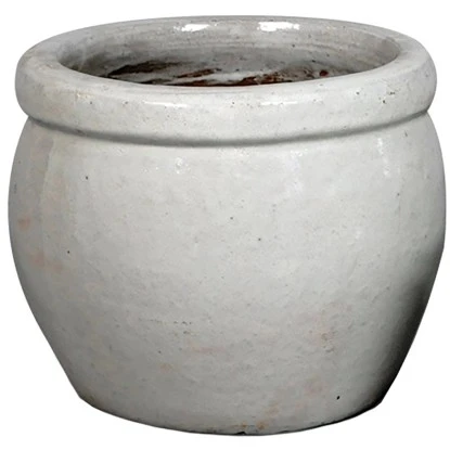 M Collections Pflanztopf Glasiert Delta Ø 28 Cm X 24 Cm Weiß 3 M Collections Pflanztopf Glasiert Delta Ø 28 Cm X 24 Cm Weiß