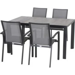 Siena Garden Dining-Set Velia 5-teilig 4 X Sessel 1 X Tisch