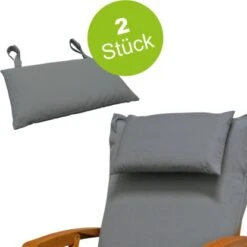 Indoba® 2 X Kopfkissen Premium 95°C Vollwaschbar Grau 20x35 Cm