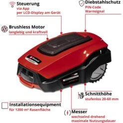 Einhell Mähroboter Freelexo 1200 LCD BT -Garten & Außenbereich 4006825653441 2171 03