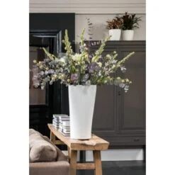 Lechuza Pflanzgefäß Delta Premium Ø 30 Cm X 56 Cm Weiß Hochglanz -Garten & Außenbereich 4008789155009 4186 6