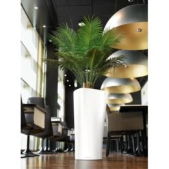 Lechuza Pflanzgefäß Delta Premium Ø 30 Cm X 56 Cm Weiß Hochglanz -Garten & Außenbereich 4008789155009 4186 7