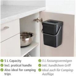 Wenko Abfallsammler Mit Griff Tago Black Outdoor Kitchen 5 L 18 Wenko Abfallsammler Mit Griff Tago Black Outdoor Kitchen 5 L -Garten & Außenbereich 4008838383353 1068 05