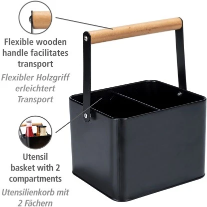 Wenko Utensilienkorb Baco Black Outdoor Kitchen Schwarz 4 Wenko Utensilienkorb Baco Black Outdoor Kitchen Schwarz – Bild 2