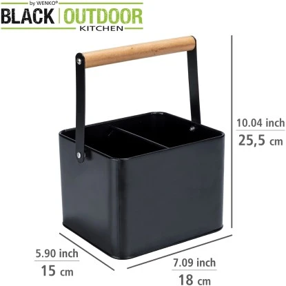 Wenko Utensilienkorb Baco Black Outdoor Kitchen Schwarz 6 Wenko Utensilienkorb Baco Black Outdoor Kitchen Schwarz – Bild 4