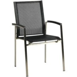 Acamp Set 2x Stapelsessel Auris Edelstahl-Nero