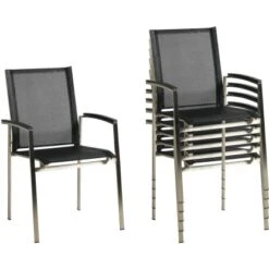 Acamp Set 2x Stapelsessel Auris Edelstahl-Nero 16 Acamp Set 2x Stapelsessel Auris Edelstahl-Nero -Garten & Außenbereich 4013556406604 3355 08