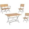 Acamp Set Lindau 2x Stuhl 1x Bank 1x Tisch 120 Cm X 80 Cm Teak-Schwarz
