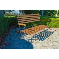 Acamp Set Lindau 2x Stuhl 1x Bank 1x Tisch 120 Cm X 80 Cm Teak-Schwarz -Garten & Außenbereich 4013556500777 3771 06