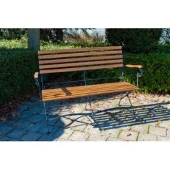Acamp Set Lindau 2x Stuhl 1x Bank 1x Tisch 120 Cm X 80 Cm Teak-Schwarz -Garten & Außenbereich 4013556500777 3772 07