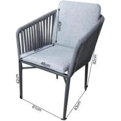 Acamp Set 8x Armsessel Manhattan 1x Tisch Chicago Mit Automatikauszug Anthrazit -Garten & Außenbereich 4013556501040 4054 17