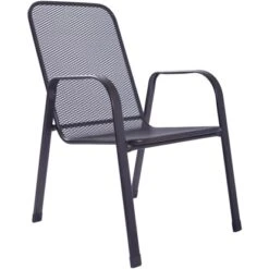 Acamp Set 2x Stapelsessel Astor 1x Beistelltisch Astor Anthrazit -Garten & Außenbereich 4013556501132 4106 05