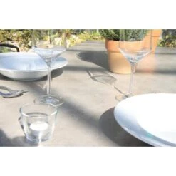 Acamp Set 4x Stapelsessel Alpha Rope 1x Glastisch Alpha Anthrazit-Cemento -Garten & Außenbereich 4013556561570 4315 05