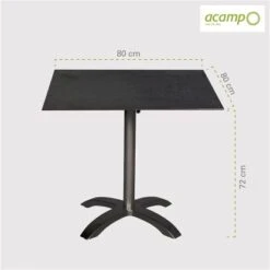 Acamp HPL Tisch Acaplan 80 Cm X 80 Cm Anthrazit-Cemento -Garten & Außenbereich 4013556563611 4463 05
