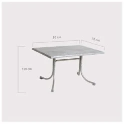 Acamp Tisch Boulevard 120 Cm X 80 Cm Platin-Cemento -Garten & Außenbereich 4013556566827 4563 04