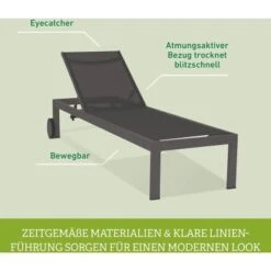 Acamp Liege Rimini 198 Cm X 60 Cm X 35 Cm Platin-Graphit -Garten & Außenbereich 4013556568081 4622 05