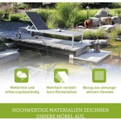 Acamp Liege Rimini 198 Cm X 60 Cm X 35 Cm Platin-Graphit -Garten & Außenbereich 4013556568081 4623 06