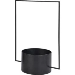 Pflanztopf Mit Halter Rund Schwarz 49 Cm X 20 Cm X 34 Cm