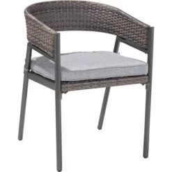 Balkonmöbel-Set Destin 3-teilig Stahl Grau -Garten & Außenbereich 4048124969212 s02 040717