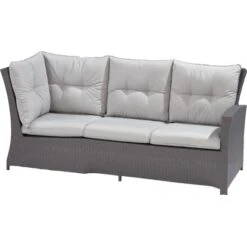 Lounge-Set Mit Esstisch Vermont 5-teilig Polyrattan Rechts Deep Water Concrete -Garten & Außenbereich 4048124987063 S03 120917