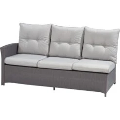 Lounge-Set Mit Esstisch Vermont 5-teilig Polyrattan Rechts Deep Water Concrete -Garten & Außenbereich 4048124987063 S04 120917