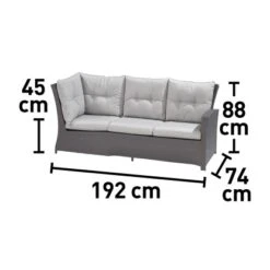 Lounge-Set Mit Esstisch Vermont 5-teilig Polyrattan Rechts Deep Water Concrete -Garten & Außenbereich 4048124987063 VM02 250920