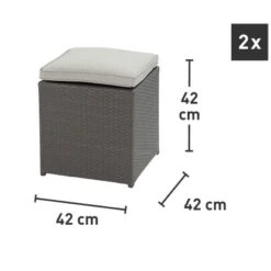 Lounge-Set Mit Esstisch Vermont 5-teilig Polyrattan Rechts Deep Water Concrete -Garten & Außenbereich 4048124987063 VM03 280219